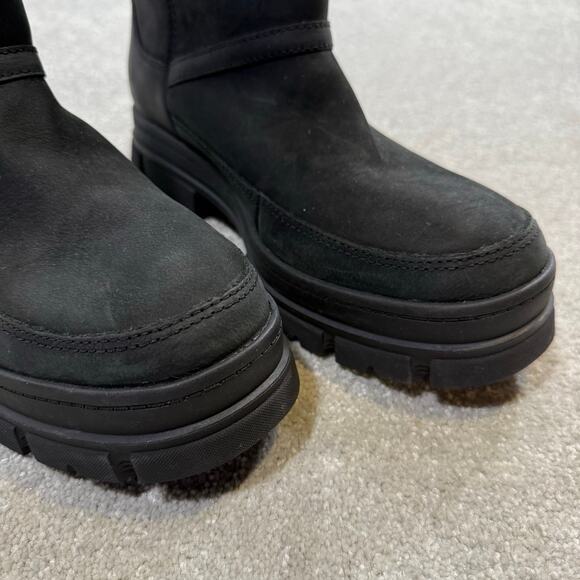 UGG NWOT Ashton Zip Waterproof Bootie Black Suede Chunky Heel Womens 10 Winter - Picture 3 of 15